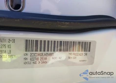 2018 Chrysler 300 Touring z USA, uszkodzony, nr VIN 2C3CCAAG8JH254885